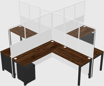 Shared l-shaped cubicles
