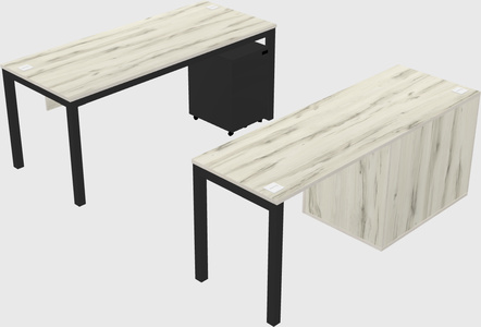 Parallel desk + file cabinet