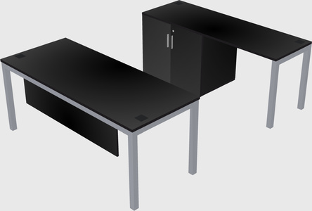 Parallel desk + cabinet
