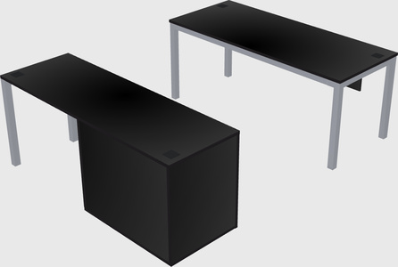 Parallel desk + cabinet