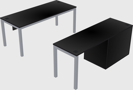 Parallel desk + cabinet