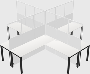 Shared L-shaped Cubicles