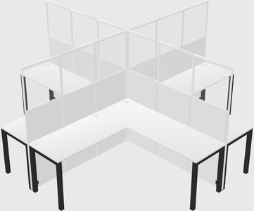 Shared l-shaped cubicles