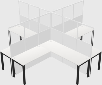Shared l-shaped cubicles