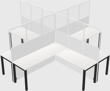 Shared l-shaped cubicles