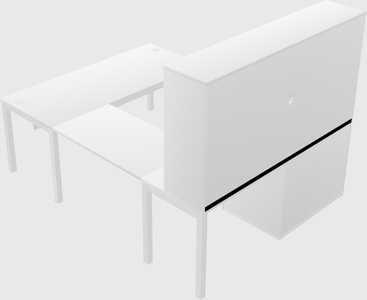 U-shaped desk + file cabinet