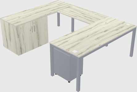 U-shaped Desk + Cabinet