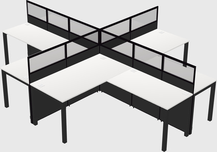 Shared l-shaped cubicles