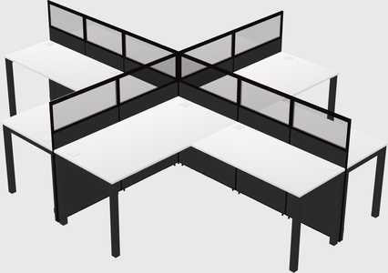Shared l-shaped cubicles