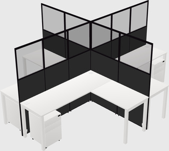 Shared l-shaped cubicles