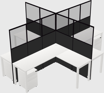 Shared l-shaped cubicles