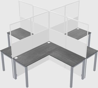 Shared l-shaped cubicles