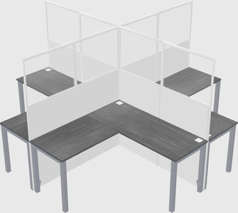 Shared l-shaped cubicles