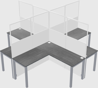 Shared l-shaped cubicles