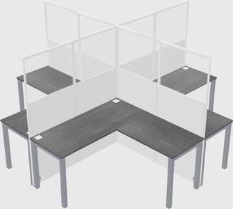 Shared l-shaped cubicles