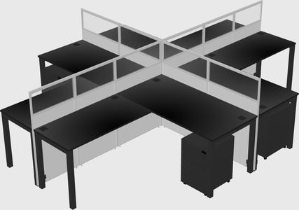 Shared l-shaped cubicles