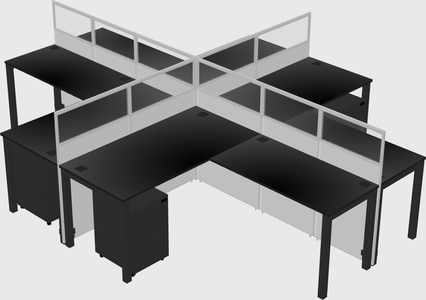 Shared l-shaped cubicles