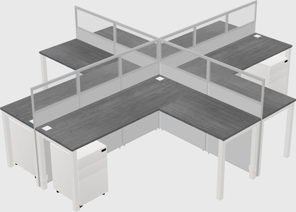 Shared l-shaped cubicles