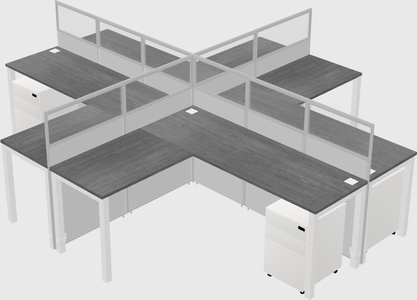 Shared l-shaped cubicles