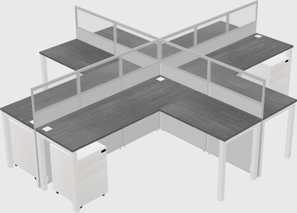 Shared l-shaped cubicles