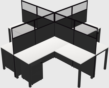 Shared l-shaped cubicles