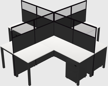 Shared l-shaped cubicles