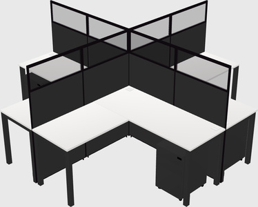 Shared l-shaped cubicles