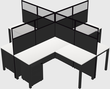 Shared l-shaped cubicles