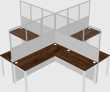 Shared l-shaped cubicles