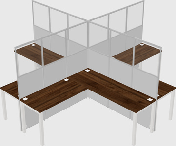Shared l-shaped cubicles