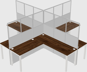 Shared l-shaped cubicles