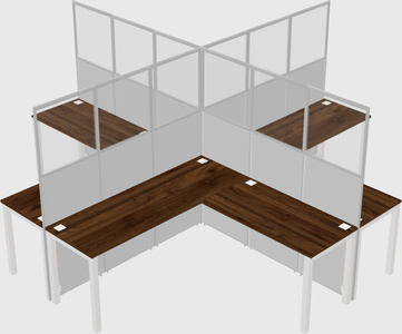 Shared l-shaped cubicles