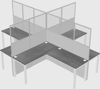 Shared l-shaped cubicles