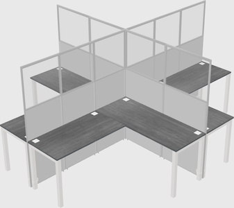 Shared l-shaped cubicles
