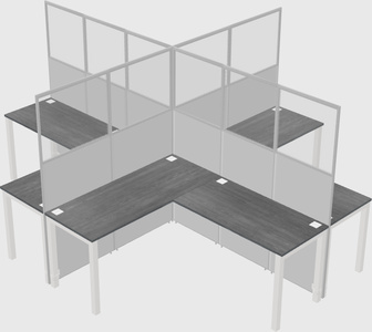 Shared l-shaped cubicles
