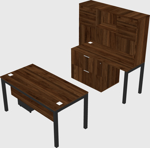 Parallel desk + file cabinet