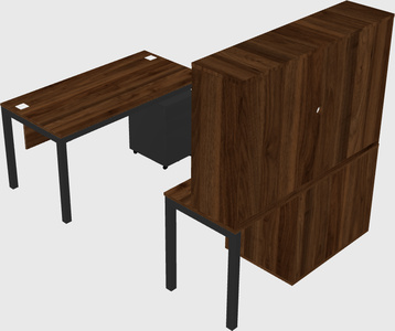 Parallel desk + file cabinet
