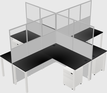 Shared l-shaped cubicles