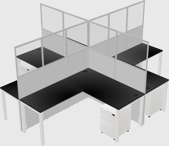 Shared l-shaped cubicles