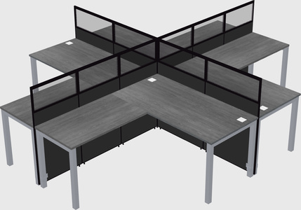 Shared l-shaped cubicles
