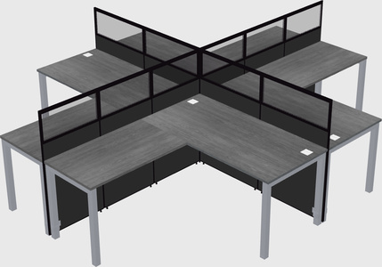 Shared l-shaped cubicles