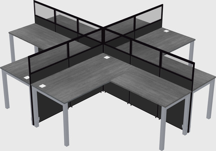 Shared l-shaped cubicles