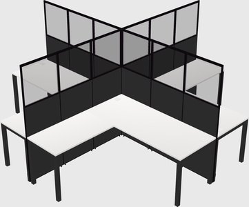 Shared l-shaped cubicles