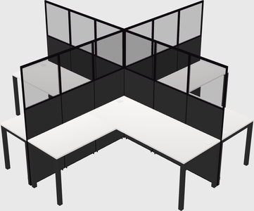 Shared l-shaped cubicles