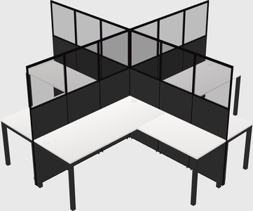 Shared l-shaped cubicles