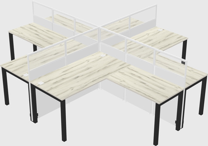 Shared l-shaped cubicles