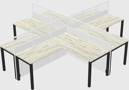 Shared l-shaped cubicles
