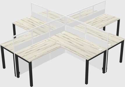 Shared l-shaped cubicles