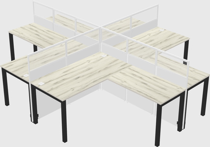 Shared l-shaped cubicles
