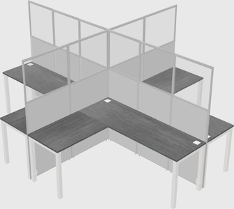 Shared l-shaped cubicles